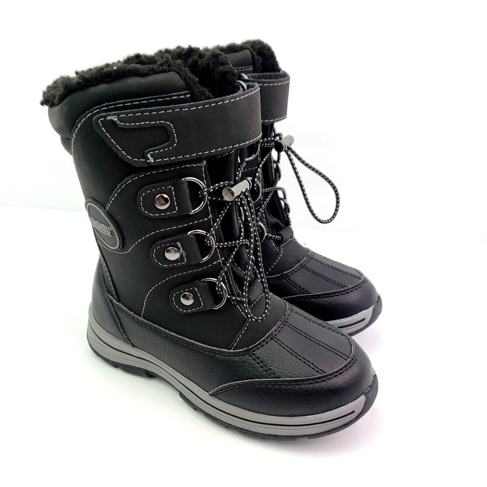 Khombu Diamond Toddler Kids Size 12 Black Warm Winter Snow Boots